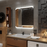 Peegel LED-valgustusega Vannituppa, Magamistuppa, Elutuppa - Modena - 90 cm, 90 cm, LED Veidrodis Modelis - Modena 90 cm x 90 cm