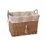 Home4You vitstest korv Willi Stripe, 44x33x30 cm