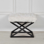 Pouffe Capraz Plush - Black, White