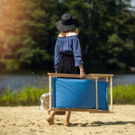 Puidust lamamistool, kokkupandav rannaaia tool