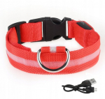 Koera kaelarihm LED veekindel USB kaabel PUNANE XL 52-60cm, &Scaron;unų antkaklis LED vandeniui atsparus USB kabelis RED XL 52-60cm