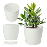 Lillepoti kate Lillepott 25 cm alusega lilledele, valge, elutuppa