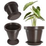 Lillepott + alus peitel Mocha 46x40cm