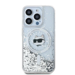 Karl Lagerfeldi vedelglitter Choupette pehmea MagSafe kate iPhone 13 Pro Max'ile - l&auml;bipaistev
