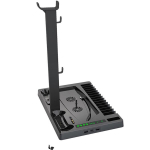 GameBox M1 Multi Dock Stand Play Station 5 juhtpuldi peakomplekti kaugjuhtimispult ja jahutusventilaatoriga must