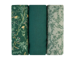 Musliinist m&auml;hkimislinad KikkaBoo Secret Garden Green, 75x75 cm, 3 tk.