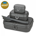 Koziol Pascal Ready Lunch Box + Cutlery Set Ash Grey