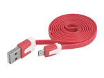 PS USB mikro-USB-kaabel, punane, lame.