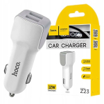 HOCO Z23 Grand autolaadija valge 2xUSB, HOCO Z23 Grand automobilinis įkroviklis baltas 2xUSB