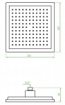Dushikauss 22 x 22 mm must ruudukujuline slim