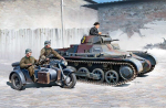 Liimitav mudel Academy 13556 German Panzer I Ausf.B & Motorcycle 1/35