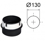 Adapter keraamilisele korstnale. Must metall 2 mm. D-130 mm.