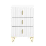SoBuy Nattduksbord med 3 l&aring;dor Soffbord Sidobord S&auml;ngbord FBT95-SCH