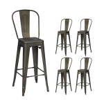 Costway 4 restoranitooli komplekt koos eemaldatava seljatoe ja jalapatjadega Metallist toolid Gunmetal