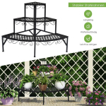 Costway metallist lilleriiul 3 korruseline taimealus 59 x 59 x 60 cm must