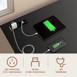 Costway kirjutuslaud L-kujuline nurgalaud pistikupesade ja amp; USB pordid 120 x 120 x 75 cm mustad