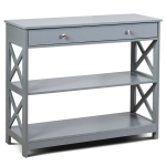Costway konsoollaud 3-tasandiline sahtliga esiku lauaga puidust konsoollaud 100 x 30 x 80 cm hall
