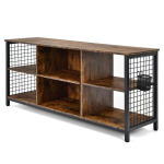 Costway Avatud sektsioonidega riiulitega televiisorikapp, 140 x 40 x 62,5 cm, pruun