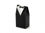 Dekoratiivne paberkarp maiustustele Groom, valge/must, 5x3x9,5 cm, 1 pakk/10 tk
