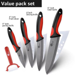 K&ouml;&ouml;gikoka nuga, teravad mustad keraamilised terad, 4 tk