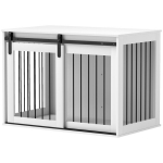 Koerakast liuguksega, ventilatsiooniga, puitlaastplaadist ja terasest, 98 x 58 x 61 cm, p&auml;hklitoon