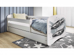 Lastevoodi madratsiga/sahtliga Kocot Kids BabyDreams White sports car, valge/must