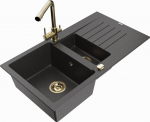 Graniidist k&ouml;&ouml;givalamu Mexen Matias segisti ja sifooniga, Black granite/Gold