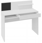 Kirjutuslaud MAGNET 110cm lauasahtlisse valge