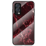 &bdquo;Marble&ldquo; K&otilde;va silikoon (TPU) kaaned - must / punane (OnePlus Nord 2)