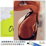 Maalid numbrite j&auml;rgi Raamil Oh Art!, Seksikas naine 40x50 cm, 40x50 cm