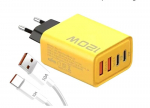 10A 120 W &uuml;likiire laadija 4-port USBC, EU Charger 1M cable