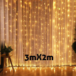 (3m x 2m soe valge) 3M j&otilde;uluehe LED-haldjas string kardinavalgustid vanik Festoon j&otilde;ulukaunistus kodus uusaasta 2023 j&otilde;ulud 2022 Navidad