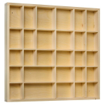 Seina riiul Vitriinkapp looduslikust puidust 44,5 x 40 x 3 cm 28 kambrit Creative Deco