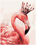 Maalimiskomplekt numbrite j&auml;rgi Kroonitud flamingo 40x50