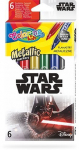 Mahapestavad viltpliiatsid Colorino Disney Star Wars, 6 metallikv&auml;rvi