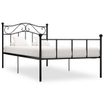 vidaXL voodiraam must metallist 90 x 200 cm