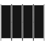 vidaXL 4 paneeliga ruumijagaja, must, 200 x 180 cm