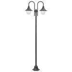 vidaXL aialatern, E27 220 cm, alumiinium, kahe laternaga, pronks