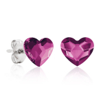 Stud k&otilde;rvar&otilde;ngad 925 heart &ldquo;fuchsia&rdquo; 6mm