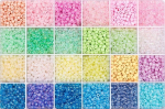 Klaasist &uuml;mmargused toruhelmed 6/0 RainBow&reg; 24 pastelsetes v&auml;rvi iga&uuml;ks 10 g komplekt