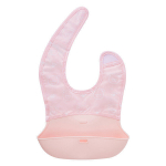 Bavoir Pliable Easy - Marque - Rose clair - Silicone et Polyester - R&eacute;sistant &agrave; l'eau