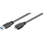 USB Micro-USB T&uuml;&uuml;p B (M) otse USB t&uuml;&uuml;p A (M) USB 3.0 1.8 m vormitud must - Ewent