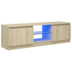 vidaXL telerialus LED-tuledega, sonoma tamm, 120 x 30 x 35,5 cm