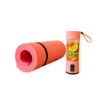 Kaasaskantav USB blender 380 ml koos roosa jooga- ja treeningmatiga &ndash; treeningkomplekt, roosa