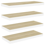 seinariiul | Ujuvad riiulid | Rippuv riiulid, 4 tk, tamm ja valge, 80 x 23,5 x 3,8 cm MDF CFE572594