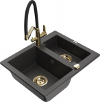 Graniidist k&ouml;&ouml;givalamu Mexen Carlos segisti ja sifooniga,Black granite+Black/Gold