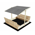 Immutatud puidust liivakasti varikatus 120&times;120 cm, hall