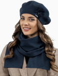 Vivisence naiste barett elegantne talvem&uuml;ts soe ja hubane peakate talvel ja s&uuml;gisel soe paks trikim&uuml;ts, klassikaline m&uuml;ts naistele, valmistatud eu, tumesinine, &uuml;htne suurus