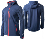 Meeste softshell jope Caen, Hi-Tec, veekindlus 8000 mm, helkurelementidega, &otilde;hutusavad kaenla all, tumesinine ja oranž