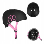 Must-roosa reguleeritav laste kiiver jalgrattale rulluiskudele Nils, suurus S (52-56 cm)